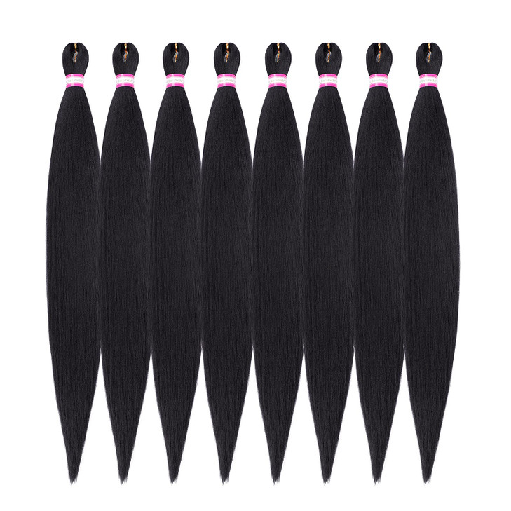 Pre Stretched Braiding Hair 8 Packs 36 Inch Natural Black Color Long Professional Hair for Braiding Twist Braids Itch Fr