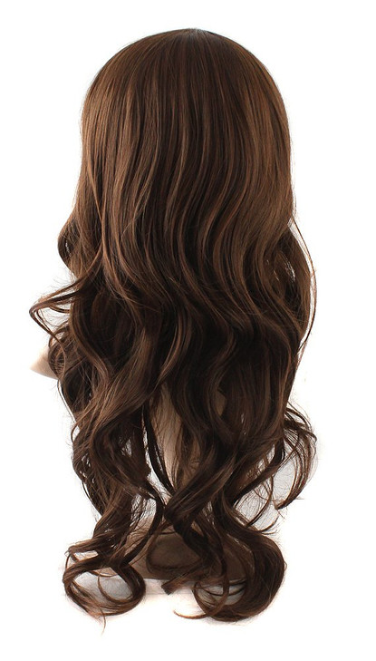 MapofBeauty 24 Inch60cm Charming Synthetic Fiber Long Wavy Hair Women Party Full Wig Brown