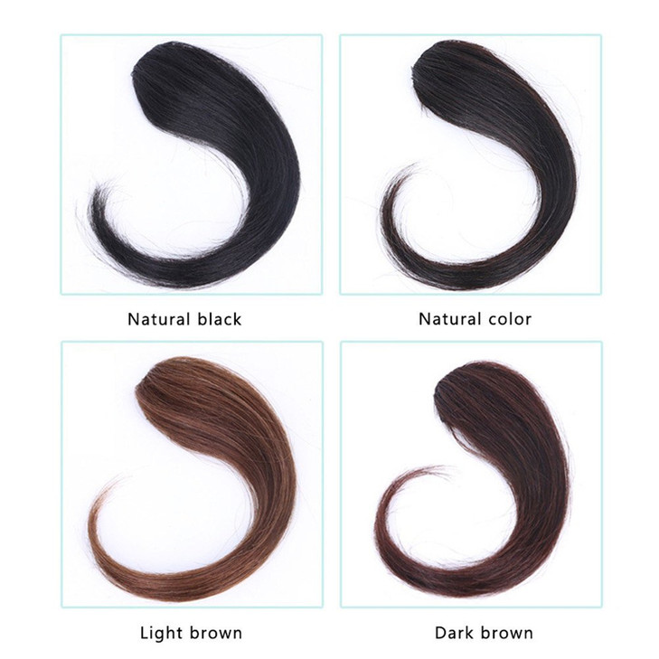 Hand Made Long Straight Bangs 1pcs Invisible Clip In Side Bangs Human Hair Nature Look Hair Piece Extension Light Brown