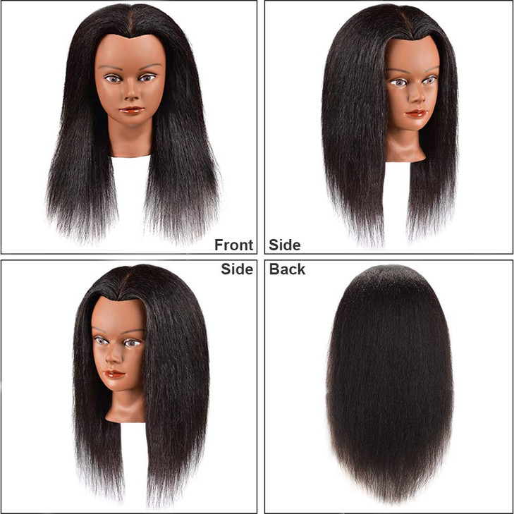 Morris Mannequin Head 14 Inch 100 Real Hair Training Head Manikin Head With Hair Cosmetology Doll Head for Hairdresser P