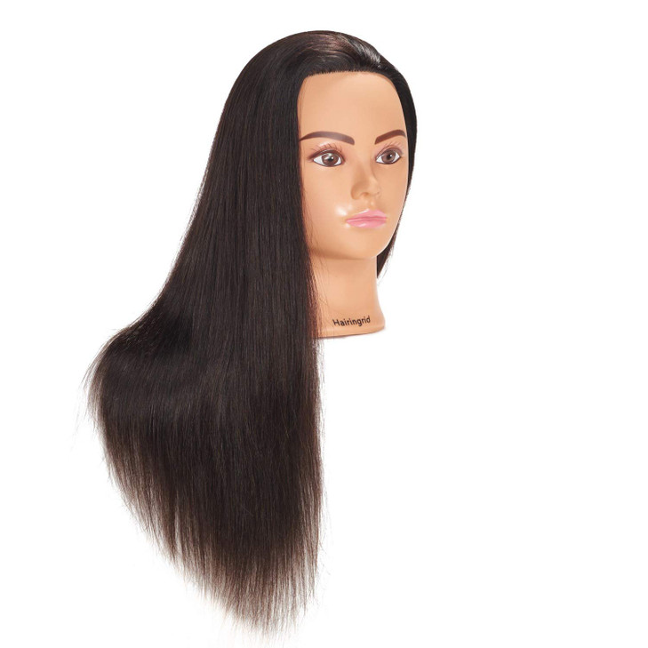 Hairingrid Mannequin Head 2426100 Human Hair Hairdresser Cosmetology Mannequin Manikin Training Head Hair and Free Clamp