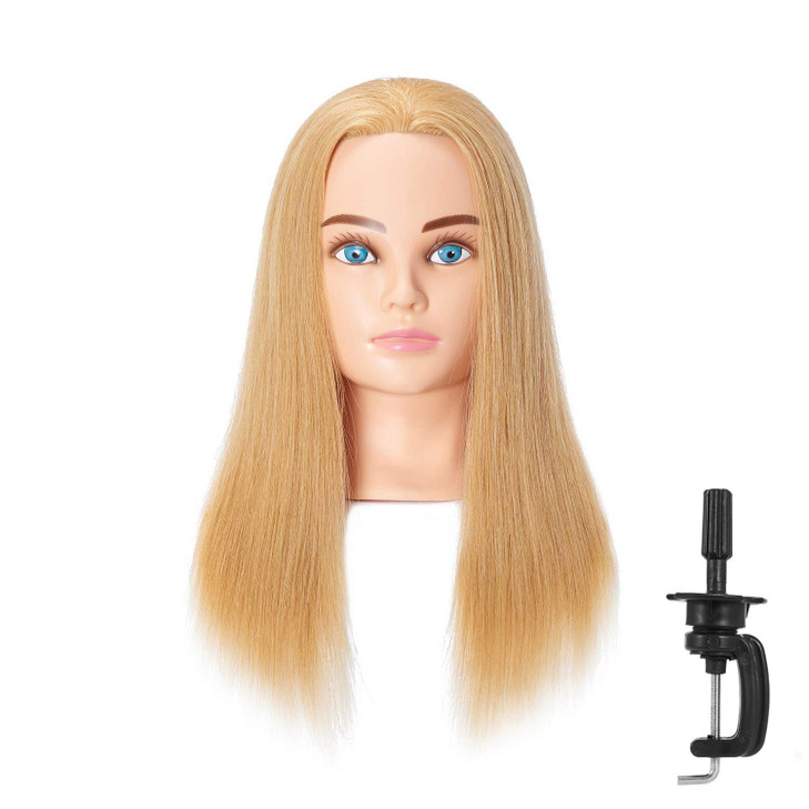 Hairingrid Mannequin Head 2022 100 Human Hair Hairdresser Cosmetology Mannequin Manikin Training Head Hair and Free Clam