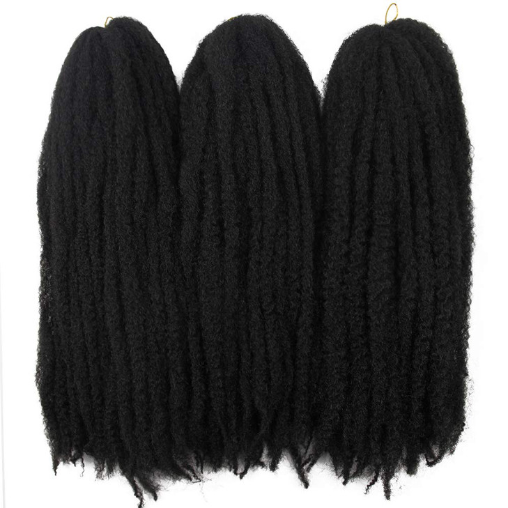 Afro Kinky Twist Crochet Hair Braids Marley Braid Hair 18inch Senegalese Curly Crochet Synthetic Braiding Hair 1B