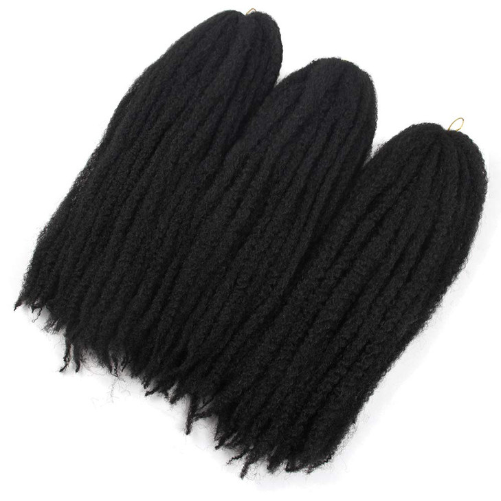 Afro Kinky Twist Crochet Hair Braids Marley Braid Hair 18inch Senegalese Curly Crochet Synthetic Braiding Hair 1B
