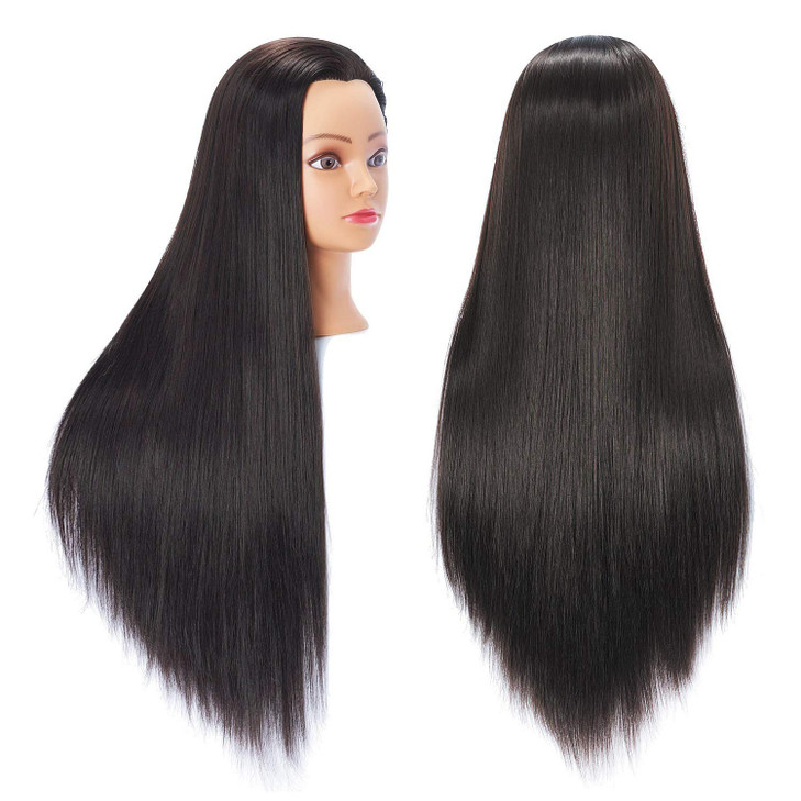 Hairingrid 2628 Mannequin Head Hair Styling Training Head Manikin Cosmetology Doll Head Synthetic Fiber Hair and Free Cl
