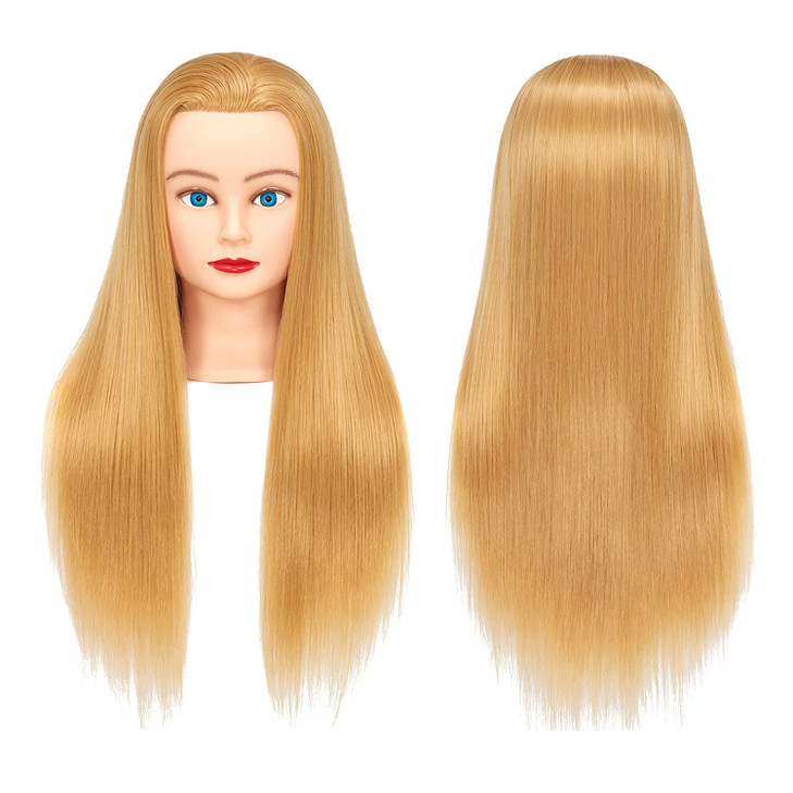 Training Head 2628 Mannequin Head Hair Styling Manikin Cosmetology Doll Head Synthetic Fiber Hair Hairdressing Training