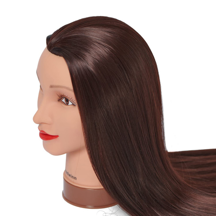 Headwinn Mannequin Head with Hair 2628 Synthetic Fiber Hair Styling Training Head Manikin Cosmetology Doll Head for Wigs