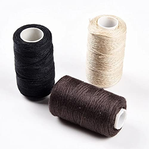 3 Rolls Hair Weaving Thread Cotton Sewing Thread Making Wig Clips in Hair Extension Hair Salon Weft Thick Thread with 3