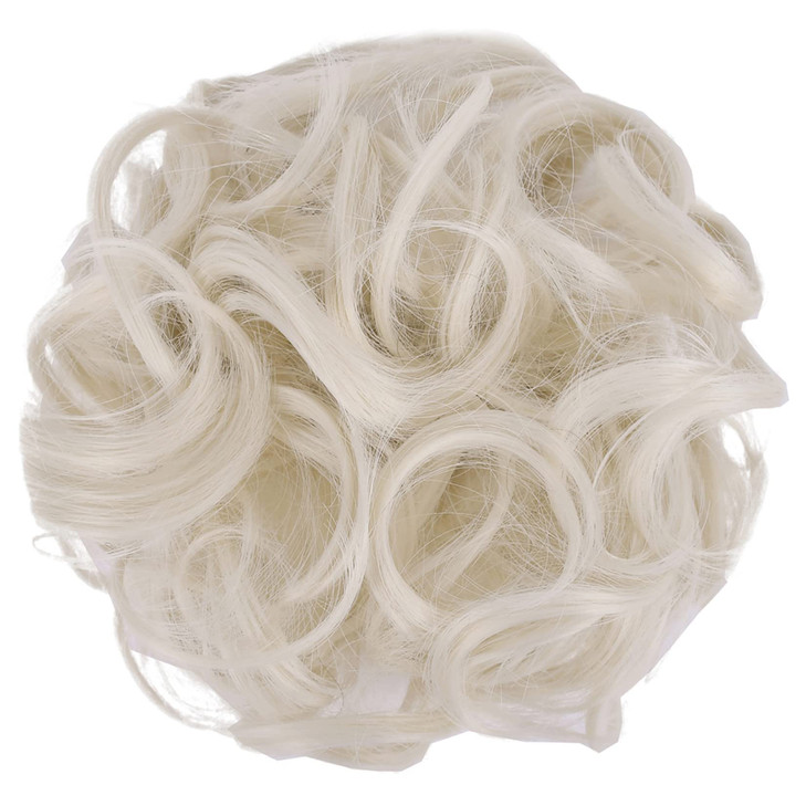Elaine Hair Buns Hair Piece Messy Tousled Wavy Curly Scrunchies Wrap Ponytail Extensions With Elastic Rubber Band Synthe