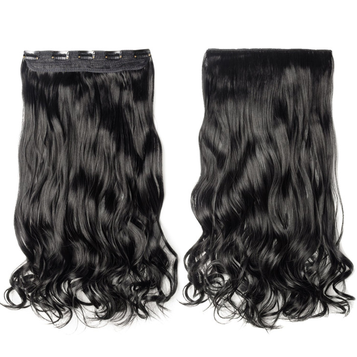 Snoilite Trendy 2426 Straight Curly 34 Full Head One Piece 5clips Clip in Hair Extensions Long Poplar Style for Xmas Gif