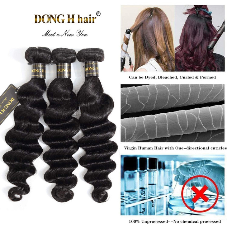 Peruvian Loose Deep Wave Bundles with Closure 14161812Closure8A Peruvian Virgin Hair Loose Deep Hair Bundles with 4X4 Fr