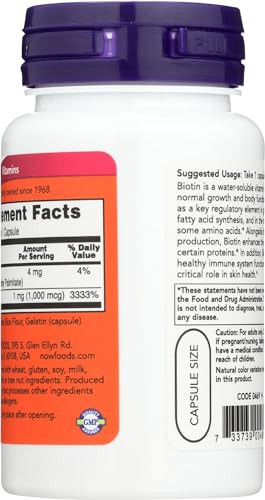 Now Foods Biotin 1000 MCG - 100 Capsules