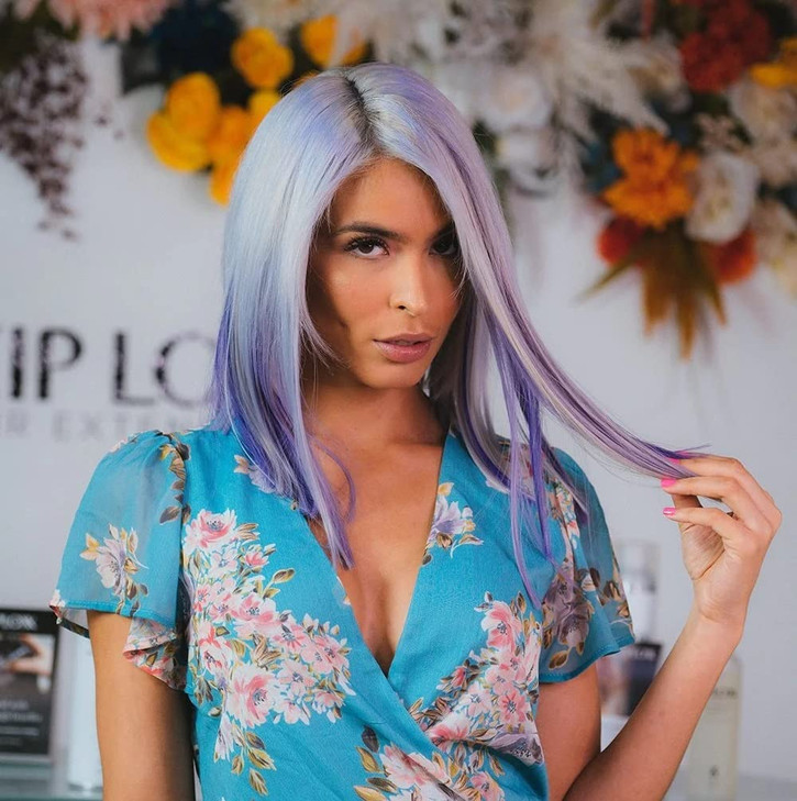 ZIPLOOKS Pop of Purple 20 Ultra Synthetic Fiber Colored Hair Extensions with Z Tool Patented Technology DamageFree Hair