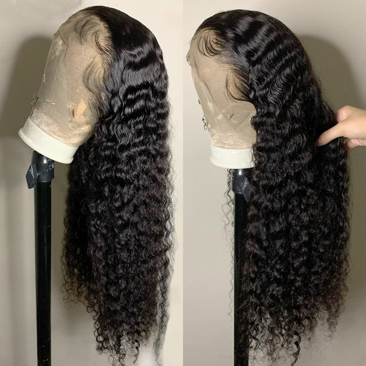 Foreverlove Deep Wave Lace Front Wigs Human Hair Pre Plucked Brazilian Deep Curly 13x4 HD Frontal Wigs for Black Women 2