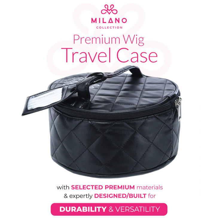 Milano Collection Premium Wig Travel Box or Makeup Case Compact Durable in Black
