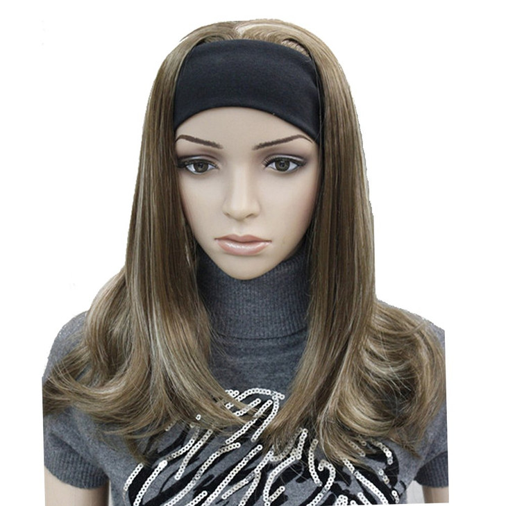 Lydell Long Straight Wave Headband Synthetic Wigs 12TT26 Brown Highlighted
