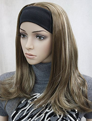 Lydell Long Straight Wave Headband Synthetic Wigs 12TT26 Brown Highlighted