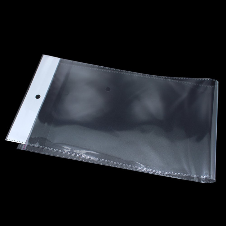 PABCK 100 Pack Available Size 49x177 inches Clear Self Adhesive Straight Hair Packaging Bags with Hang Hole Wigs Hair St