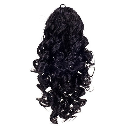 SWACC 12Inch Short Screw Curls Claw Clip Ponytail Extensions Synthetic Clip in Drawstring Curly Ponytail Hairpiece Jaw C