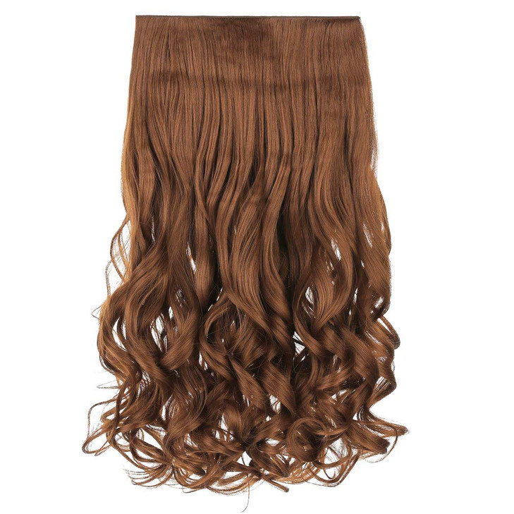 REECHO 20 1Pack 34 Full Head Curly Wave Clips in on Synthetic Hair Extensions HE008 Hairpieces for Women 5 Clips 45 Oz p
