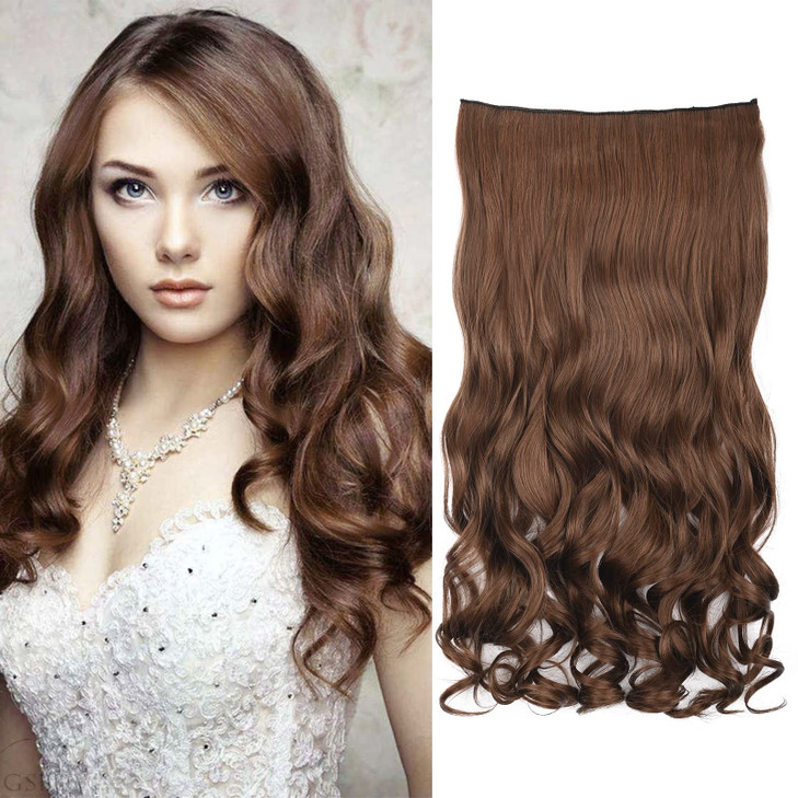 REECHO 14 1Pack 34 Full Head Curly Wavy Clips in on Synthetic Hair Extensions HE008 Hairpieces for Women 5 Clips 36 Oz p