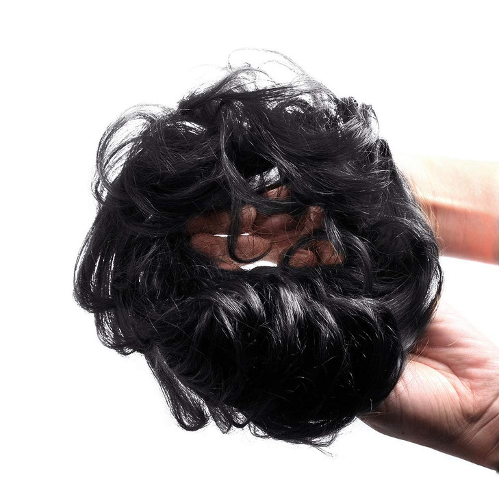 Bella Hair 100 Real Human Hair Scrunchie Messy Bun Hair Piece for Women Wavy Curly UpDo Chignon Extensions Rose GoldGold
