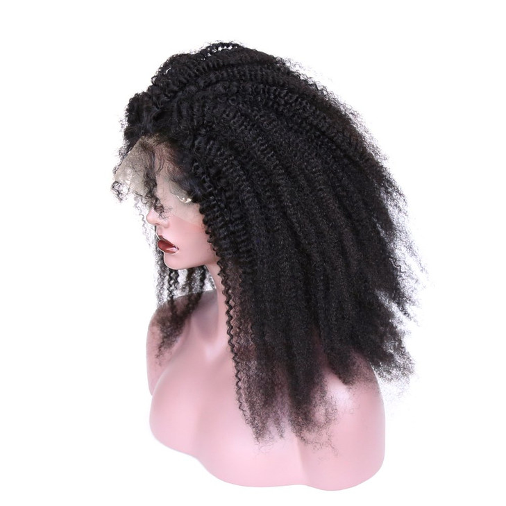 zigzag hair Afro Curly Lace Front Human Hair Wigs For Black Women 4B 4C 130 Density Brazilian Afro Kinky Curly Wig Bleac