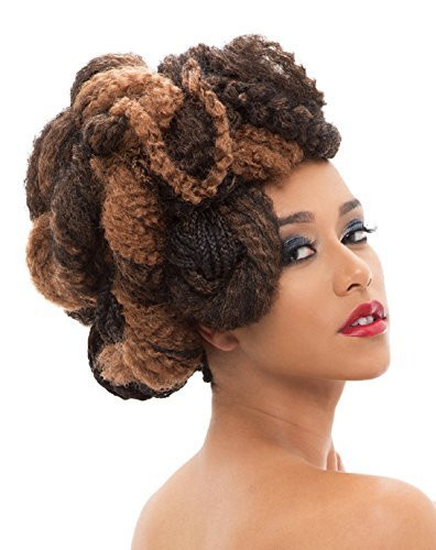 Janet Collection 3X Caribbean 100 Kanekalon Synthetic Hair Braid Afro Twist 80 4medium brown by Janet Collection