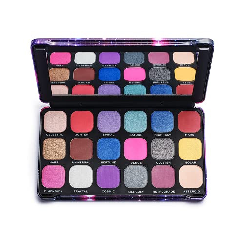 Makeup Revolution Forever Flawless Eyeshadow Palette Constellation Matte Shimmer Shades 18 Shadows CrueltyFree 052 Oz
