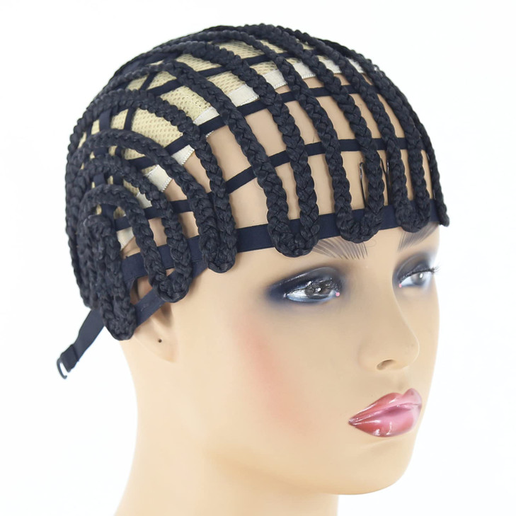 BTWTRY Black Braided Wig Caps for Making Crochet Wig Caps Cornrows Cap for Easier Sew In Caps for Black Women Making Wig