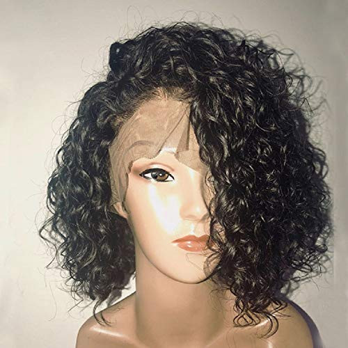SeraphicWig Glueless Short Curly Bob Lace Front Wig 100 Brazilian Human Hair Pre Plucked With Baby Hair For Women 8 inch