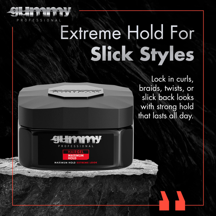 Gummy Professional Hair Gel for Men and Women Strong Hold Styling Gel for Slick Back Curls Braids Twists Edge Control Cl