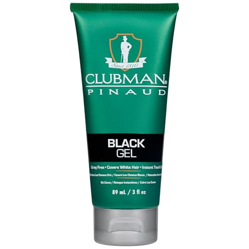 Clubman Pinaud Black Styling Gel GreyFree Hair Gel for Men Instant TouchUp White Hair Coverage Flexible Hold Unscented 3