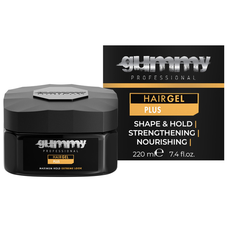 Gummy Professional Plus Hair Gel for Men and Women Strong Hold Styling Gel for Slick Back Looks Curls Braids Twists and