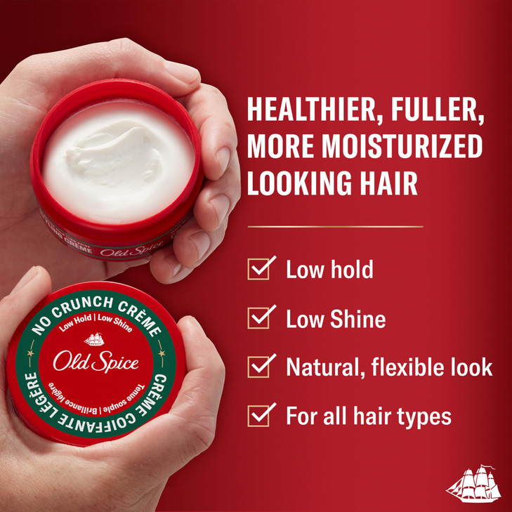 Old Spice Hair No Crunch Crme for Men Hair Styling Crme Low Hold Low Shine 222 Oz
