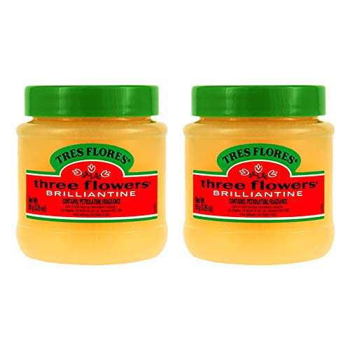 Three Flowers Solid Brilliantine Pomade Men Hair Styling 2 Pack