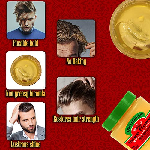 Three Flowers Solid Brilliantine Pomade Men Hair Styling 2 Pack