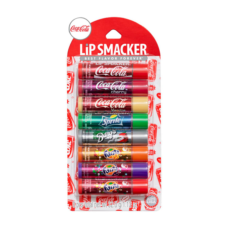Lip Smacker Coca-Cola Flavored Balm, 8 Count, Flavors Coke, Cherry Vanilla Sprite, Root Beer, Orange Fanta, Grape Strawberry Fanta online at globaldelivered