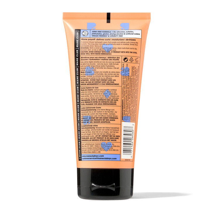 MANE CLUB Honey Thats How I Roll Curl Defining Cream cruelty free vegan no sulfates or parabens 5 Oz