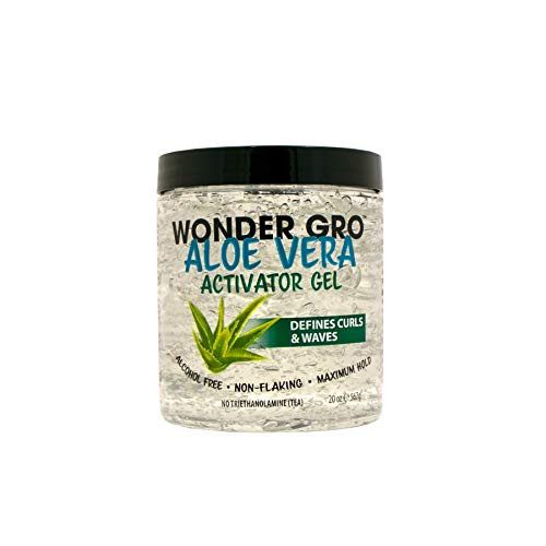 Wonder Gro Aloe Vera Activator Gel 20 fl oz NonFlaking AlcoholFree Defines Curls Waves
