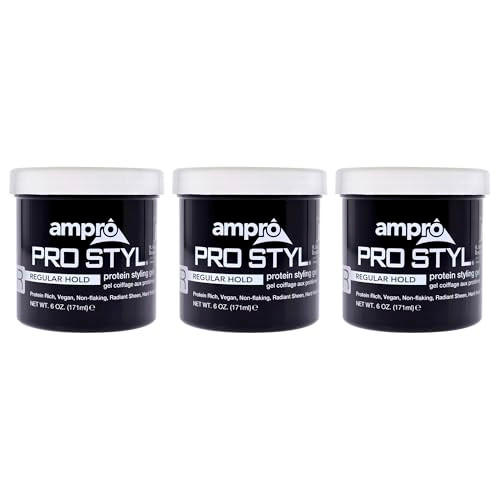 AmPro Pro Styl Styling Gel NonFlaking Alcohol Free Vegan Formula Flexible Touchable Hold for All Hair Textures Regular 3