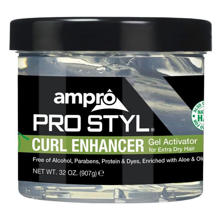 AmPro Pro Styl Curl Enhancer Gel Activator with Olive Oil to Moisturize and Define Coils and Waves Helps Protect and Hyd