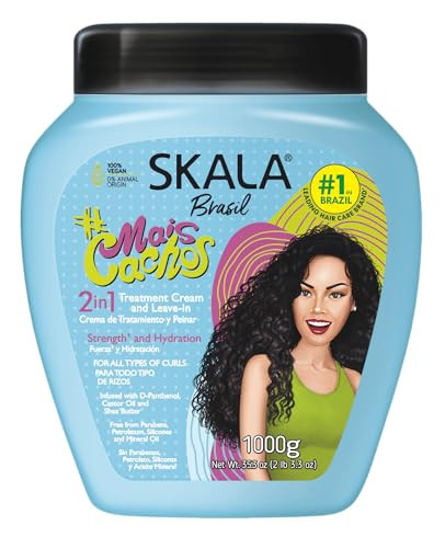 SKALA Mais Cachos Hair Type 3ABC Eliminate Anti Frizz For Curly Hair 2 in 1 Conditioning Treatment Cream and Cream To Co