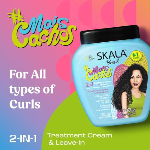 SKALA Mais Cachos Hair Type 3ABC Eliminate Anti Frizz For Curly Hair 2 in 1 Conditioning Treatment Cream and Cream To Co