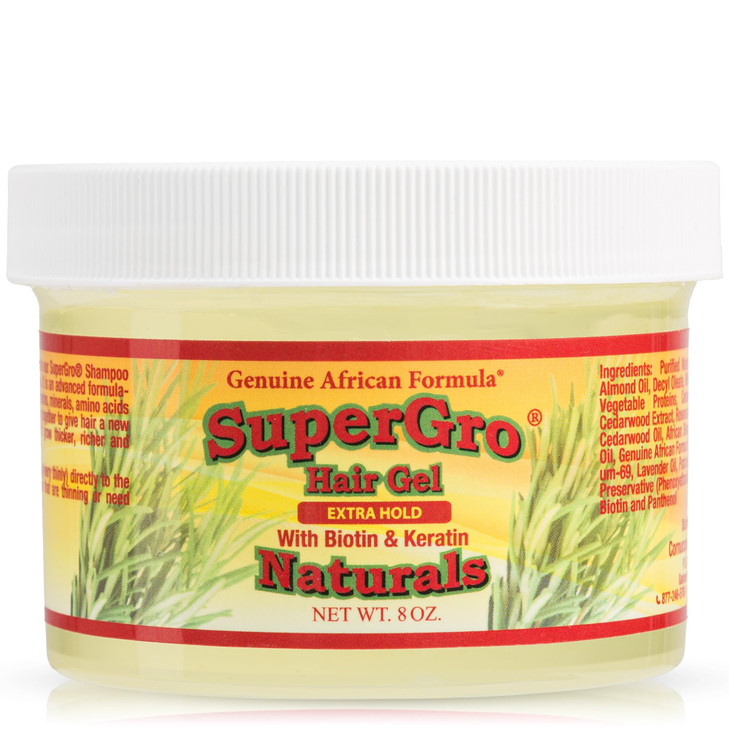SuperGro Hair Gel with Extra Hold For Braiding Locking Instant Edge Control Twisting Retwisting Natural Grip Jam for Nea