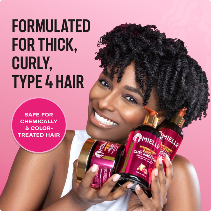 Mielle Organics Pomegranate Honey Curl Enhancing Smoothie Moisturizing Curly Hair Cream for Type 4 Curly Coily Hair Soft