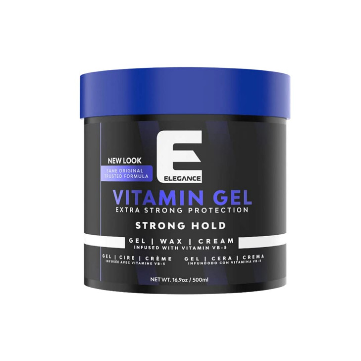 Elegance Vitamin Gel 169 Oz Infused with Vitamin ProVB5 Strong Hold Gel Maximum Hair Protection and Natural Long Lasting