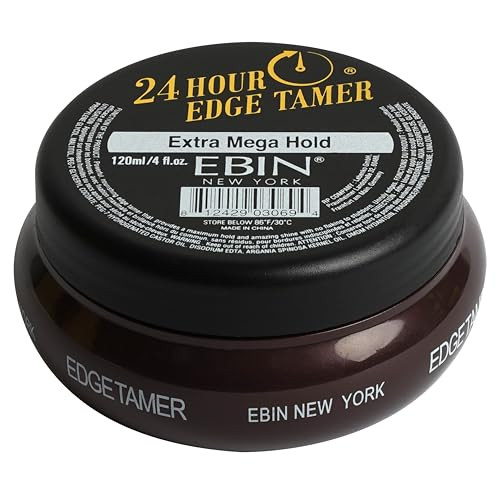 EBIN NEW YORK 24 Hour Edge Tamer Extra Mega Hold 4 Oz No Flaking No White Residue Shine Moisture and Prevent Breakage wi