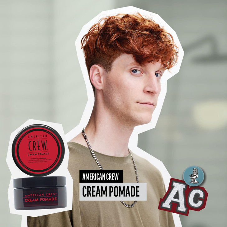 American Crew Mens Hair Cream Pomade Like Styling Gel with Light Hold Low Shine 3 oz