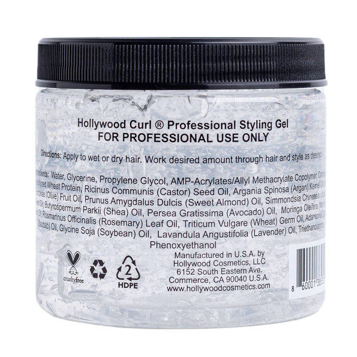 Hollywood Curl Styling Gel for Wavy and Curly Hair Provides Healthy Shine Superior Hold and Styling Control with Essenti